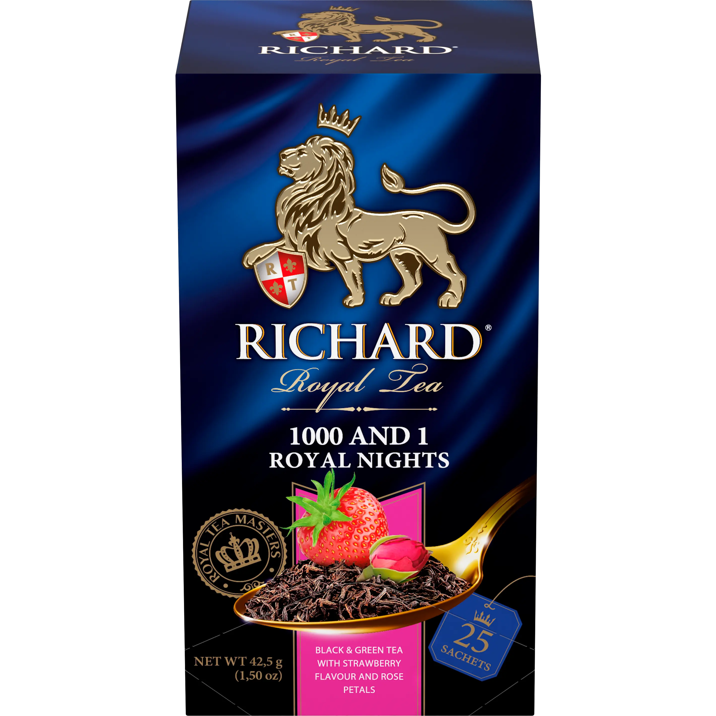 Richard 1000 and 1 Royal Nights, maasika- ja viinamarjamaitseline must ja roheline tee, teekotid 25x2g - Richard Tea Estonia